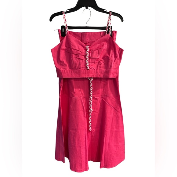 Tea n Cup Vibrant Pink 2 piece set with Braided Accent size M - Picture 1 of 4
